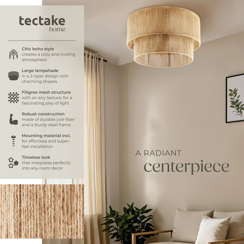 Tectake Lignea Lux Brown Ceiling Light Image 5