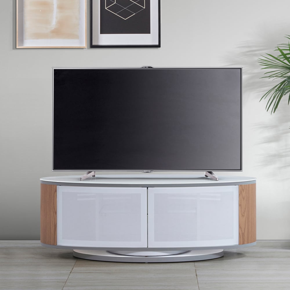 MDA Designs Luna 2 Door White and Oak TV Unit Image 8