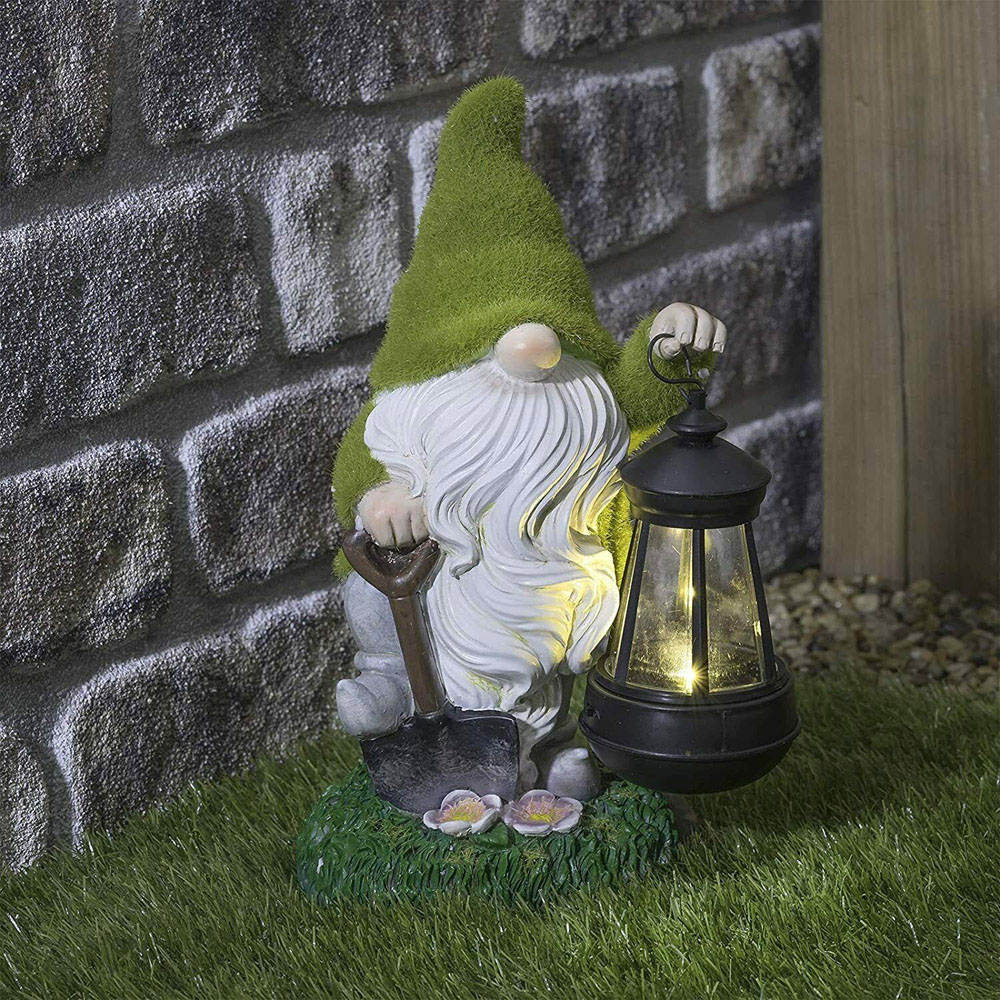 wilko Solar Powered Gnome Statue with Lantern Image 8