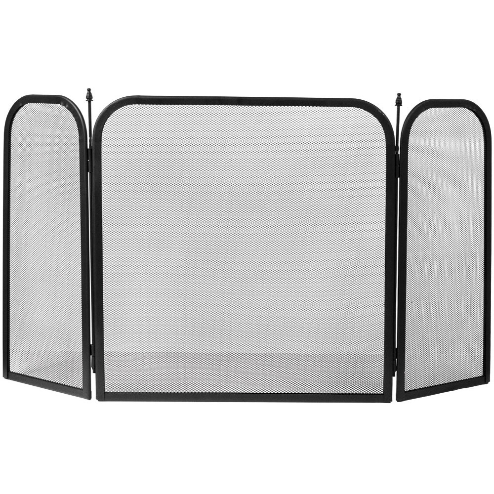 Fire Vida Roxby 3 Panel Fire Guard Black Image 1
