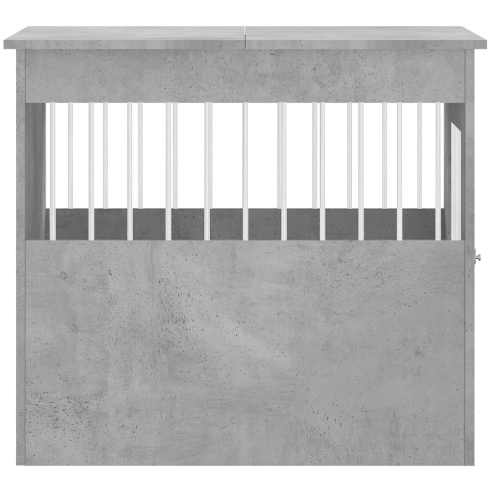 vidaXL Concrete Grey Processed Wood Dog Crate Furniture 64.5 x 80 x 71cm Image 7