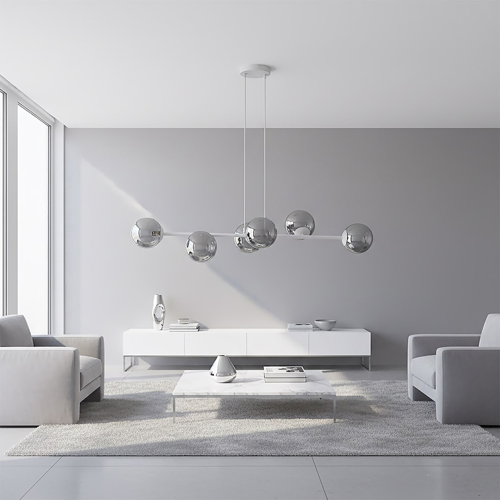 Emibig Magnus 6 Light Grey and Graphite E14 Ceiling Pendant Light Image 6