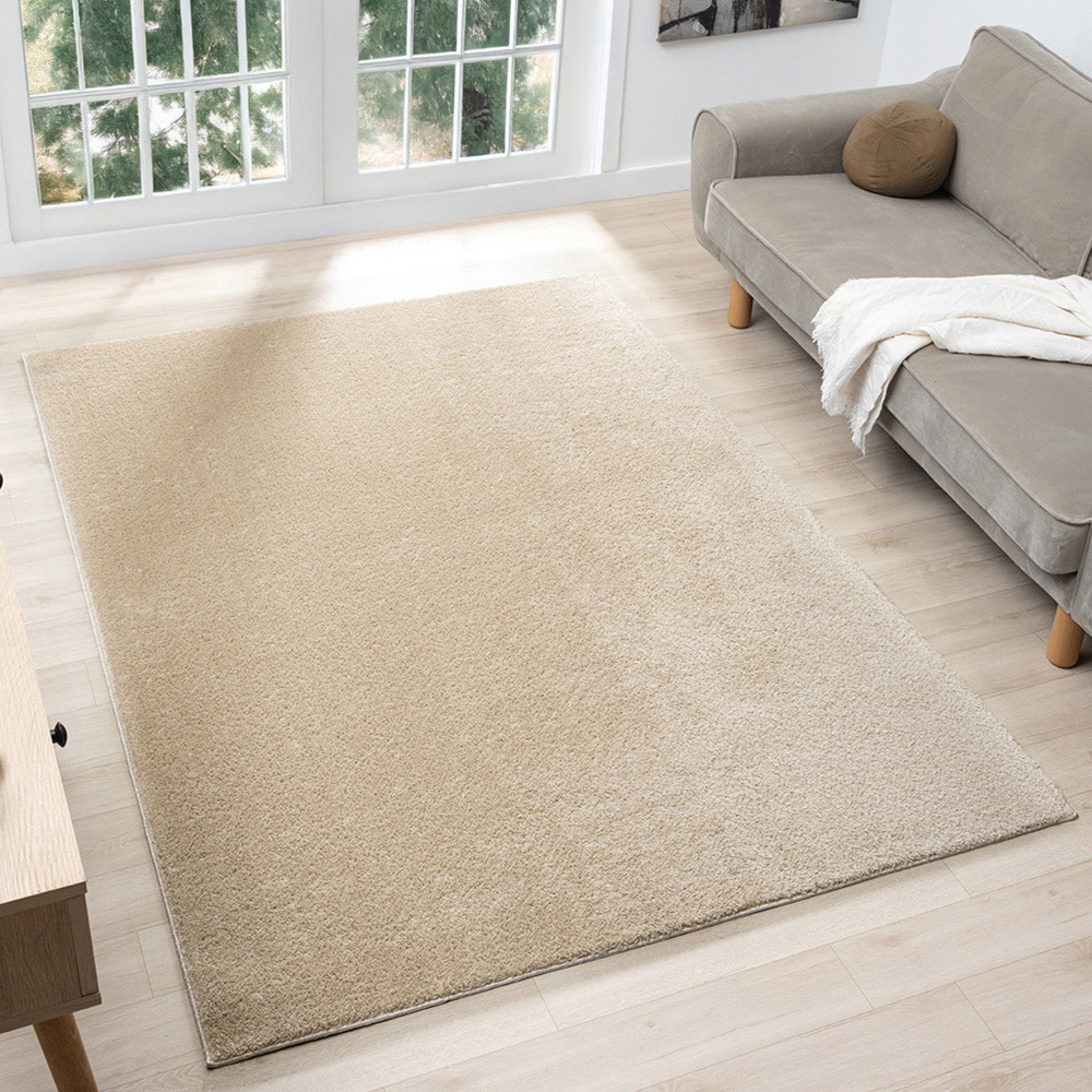 Desire Rugs Comfy Light Beige Anti Slip Felt Backing Rug 60 x 100cm Image 2