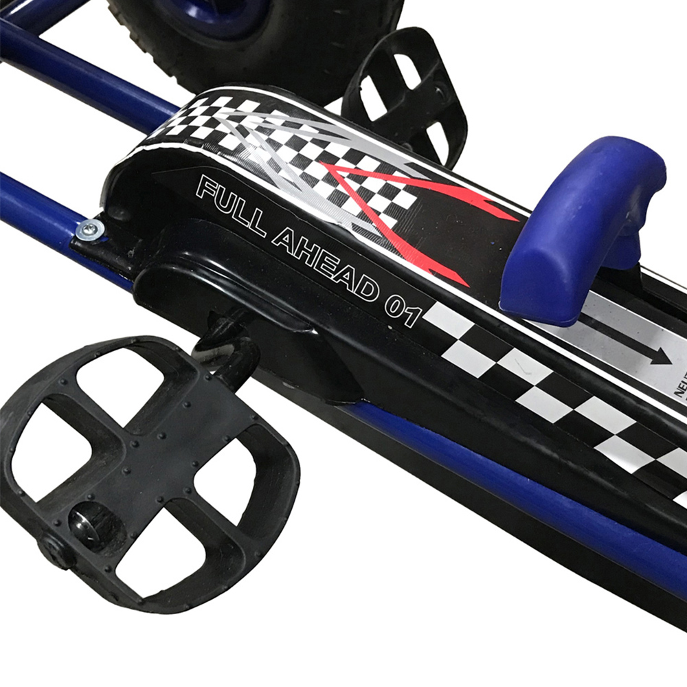 Kiddo Racer Go-Kart 4 Wheel Pedal Car Metal Frame - Blue Image 6