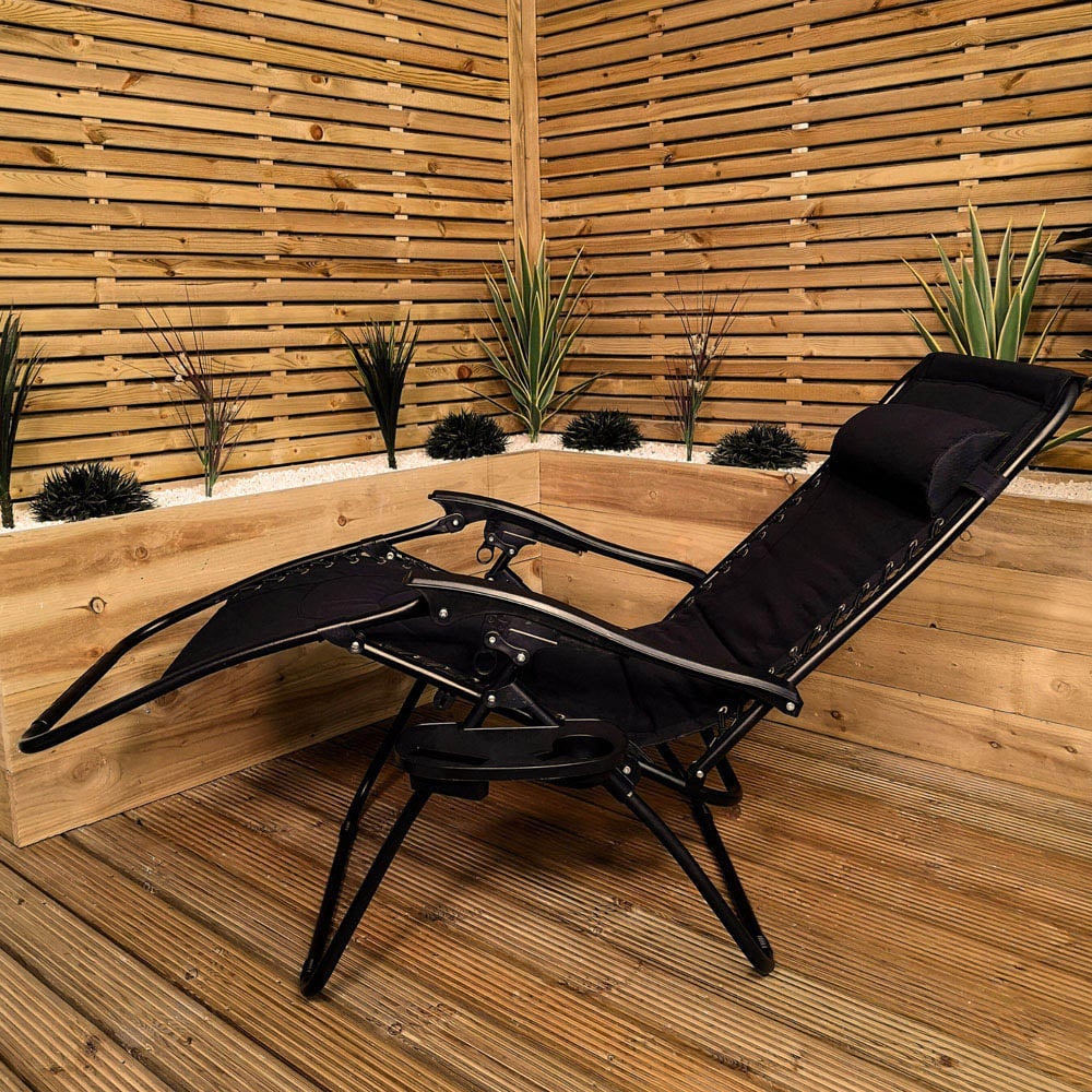 Samuel Alexander Black Multi Position Garden Sun Lounger Image 7