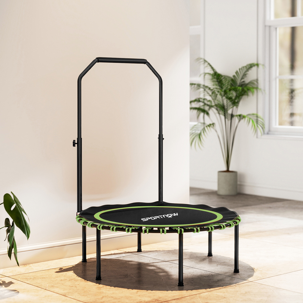 SPORTNOW 3.3ft Green Foldable Rebounder Mini Trampoline with Handle Image 2