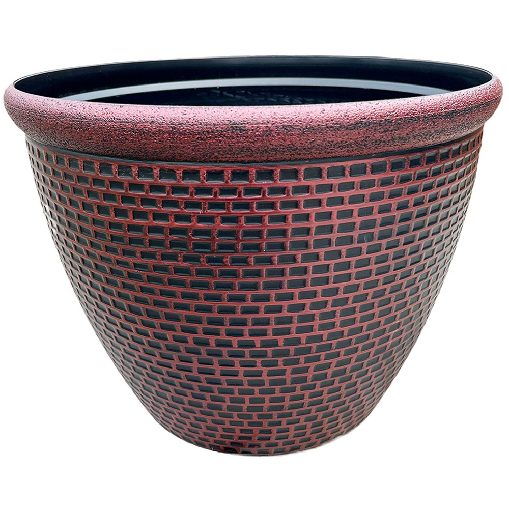 Gr8 Garden Cromarty Red Plastic Round Plant Pot 36cm 2 Pack Image 3