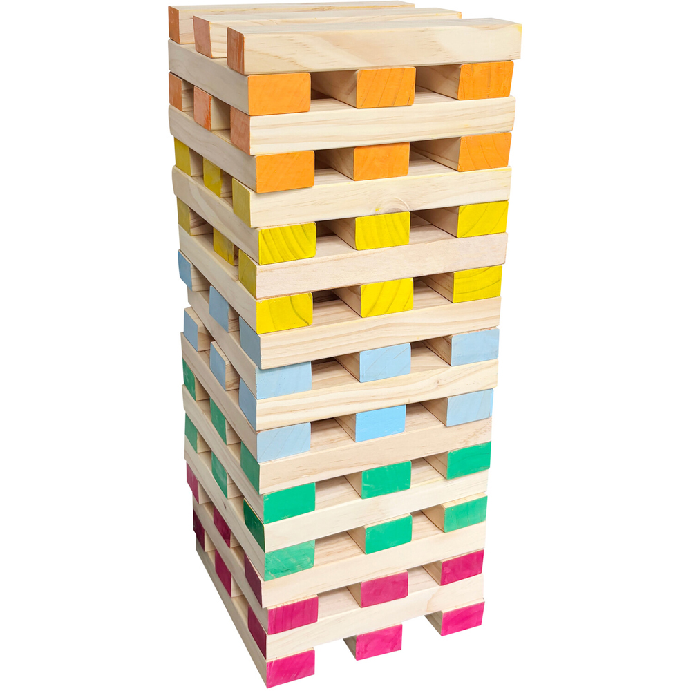60 Piece Colourful Tumbling Tower Image 1