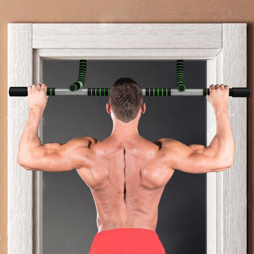 HOMCOM Black and Green Pull Up Bar for Doorway Image 2
