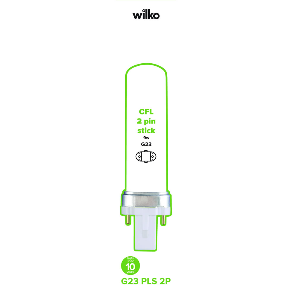 Wilko 1 Pack 2 Pin G23 9W Energy Saving Light Bulb Image 2