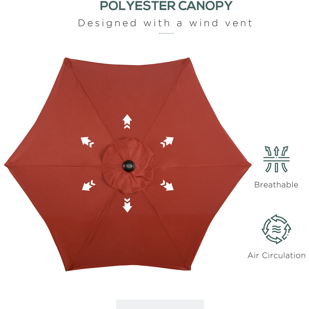 Outsunny Wine Red Push Open Parasol 2m Image 6