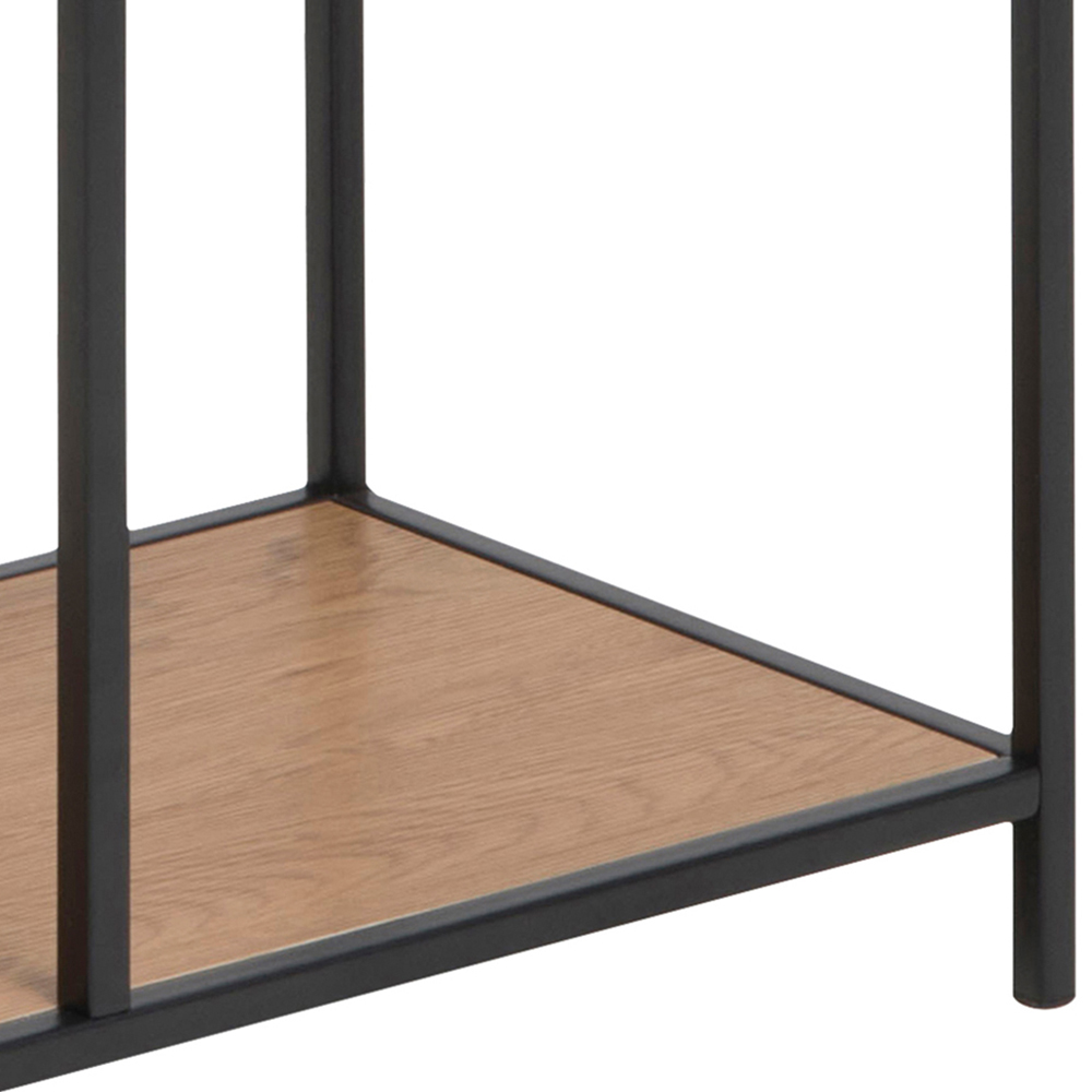 Florence Seaford 5 Shelf Oak and Black Metal Bookcase Image 6