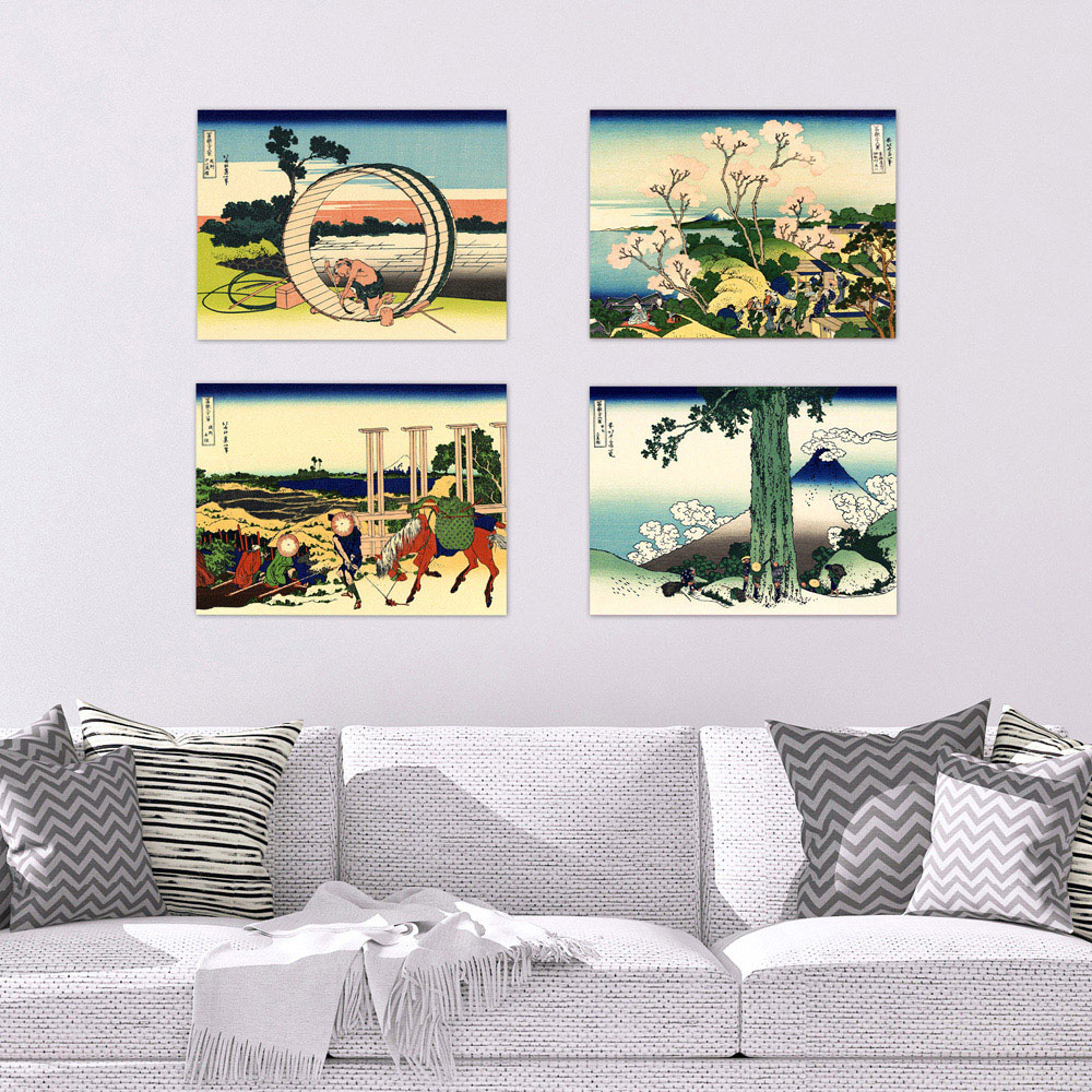 Artery8 Hokusai Views Mount Fuji Goten Yama Hill Mishima Pass Wall Art Print 30 x 41cm 5 Pack Image 2