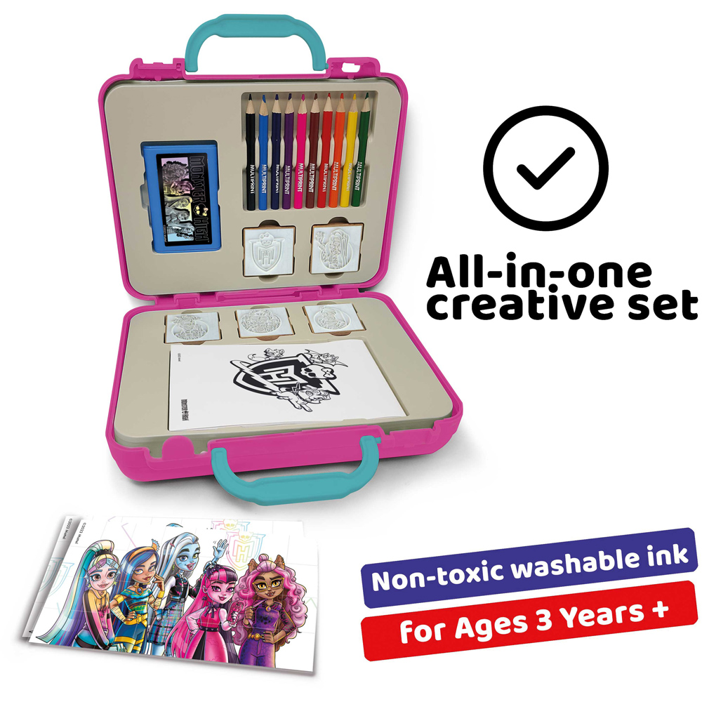 Multiprint Monster High Kids Travel Colouring and Stamp Set Image 3