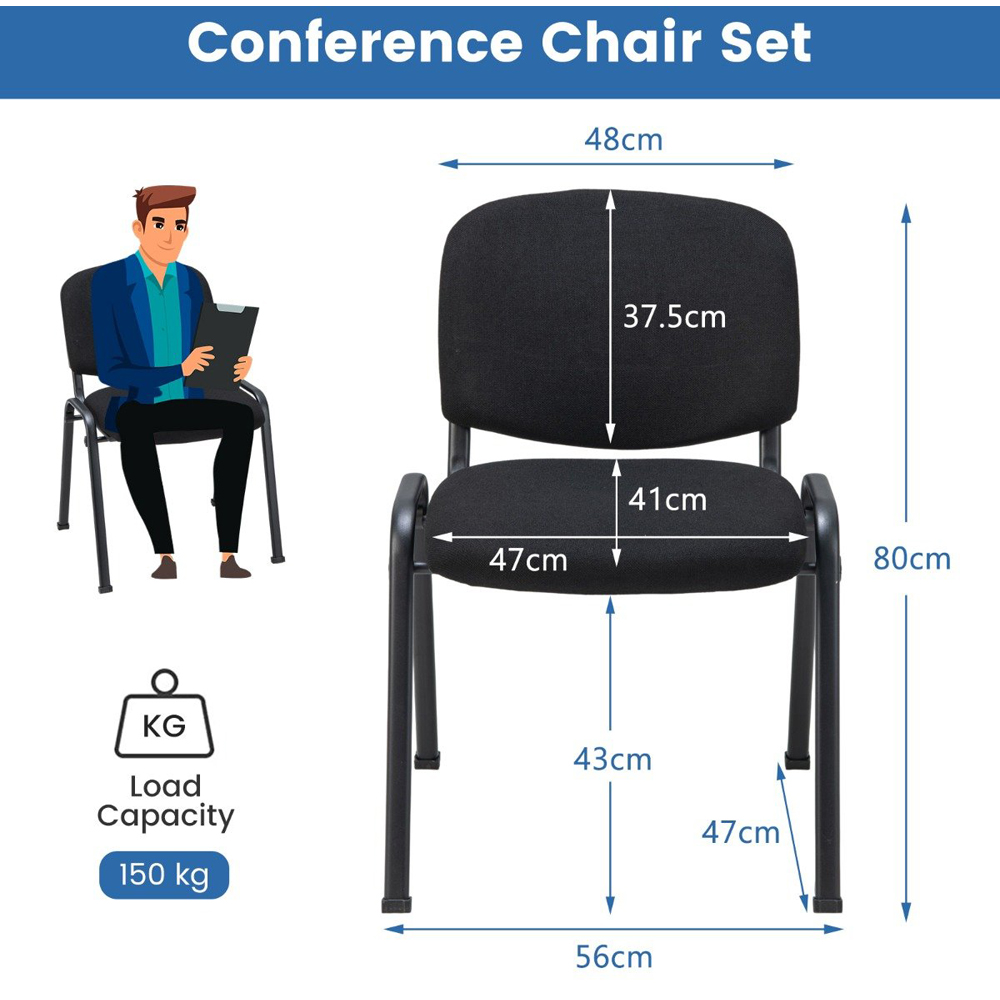 Costway Set of 2 Black Office Chair Image 7