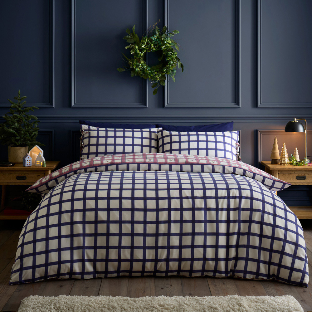 Mistletoe Check Duvet Set Superking Image 6