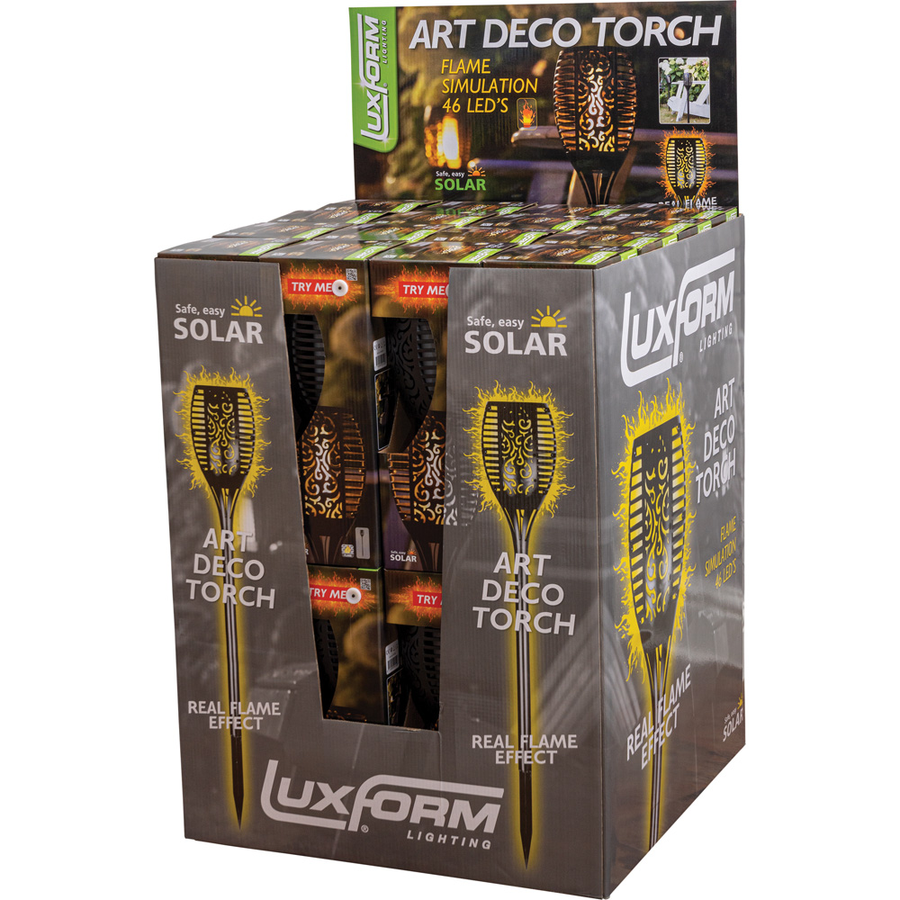 Luxform LED Solar Powered Flame Art Deco Torch Image 3
