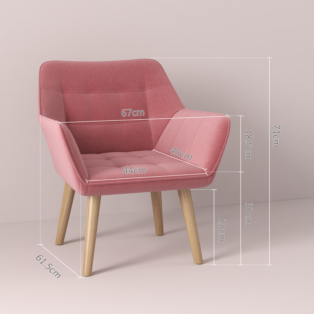 HOMCOM Pink Accent Armchair Image 8