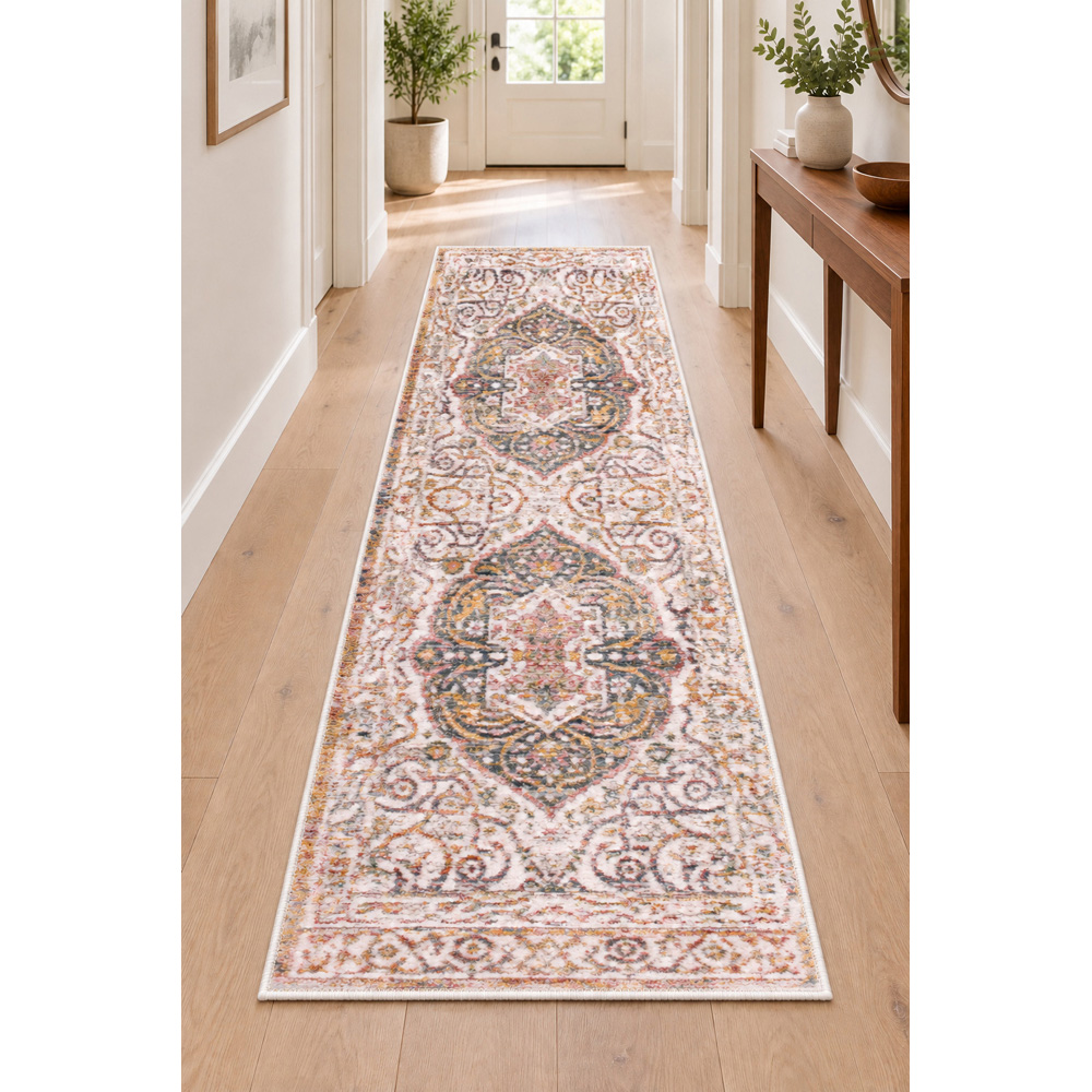 Portland Urco Nuevo Noah White and Yellow Textured Runner Rug 66 x 200cm Image 4