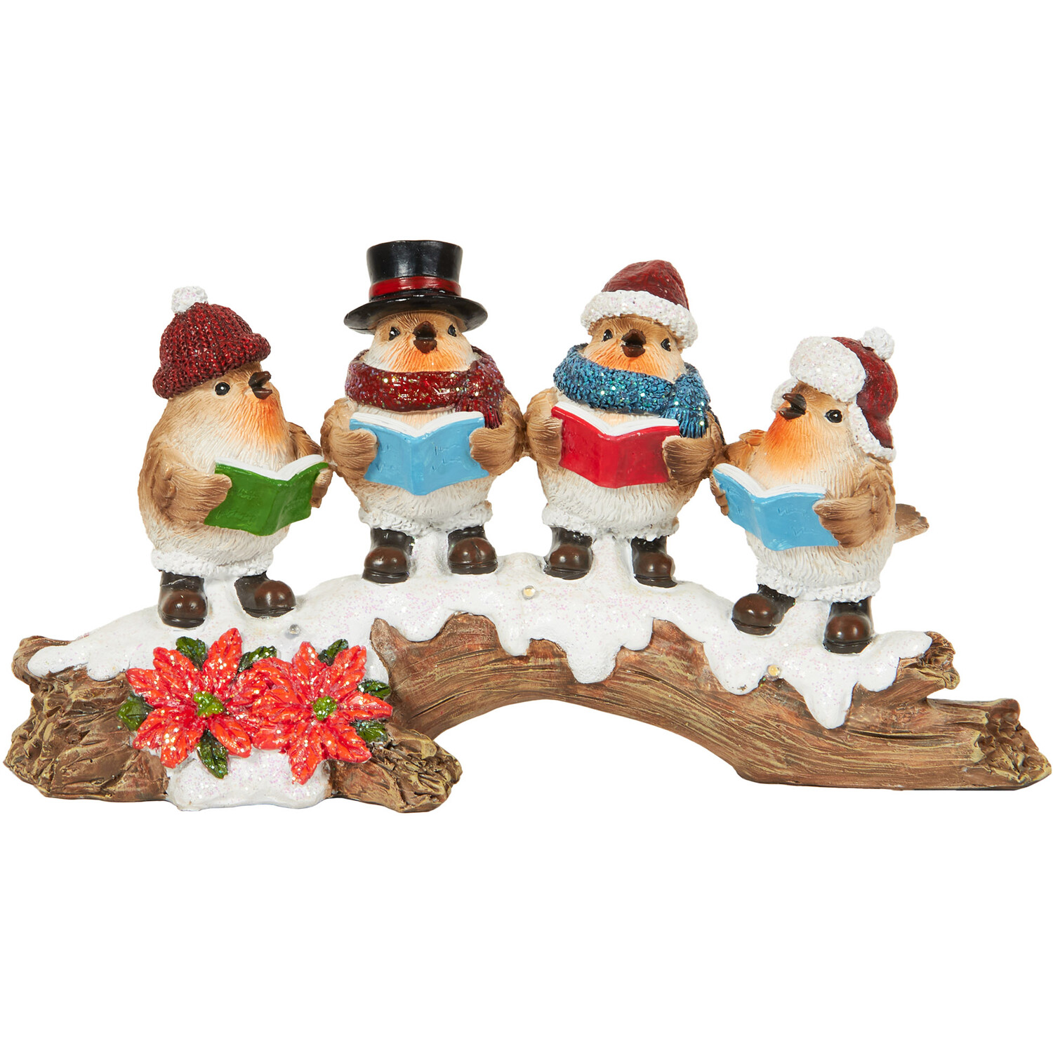 LED Carol Singing Robins Image 1