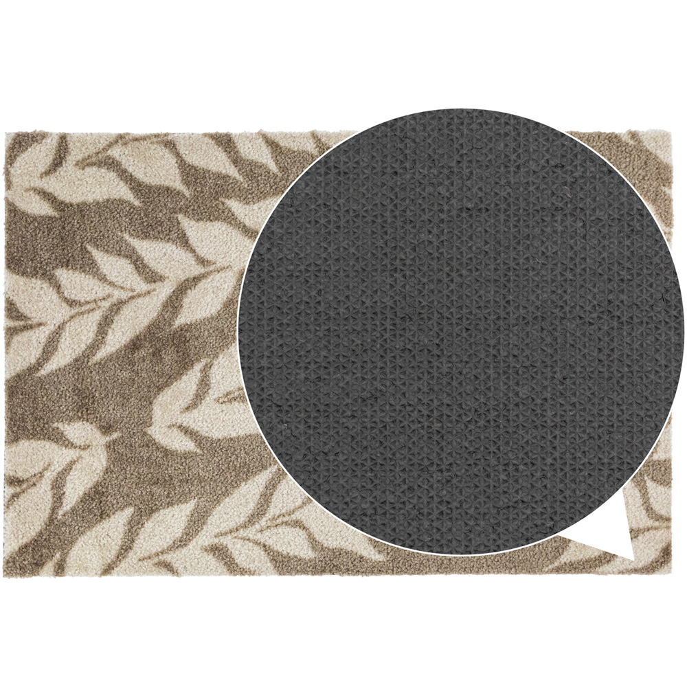 JVL Mega Brown Leaves Latex Backed Door Mat and Runner Set Image 6