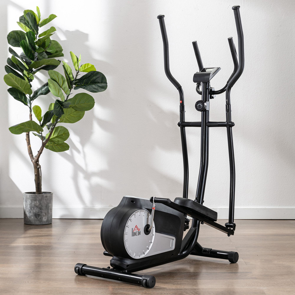 HOMCOM Black Home Elliptical with LCD Monitor Image 2