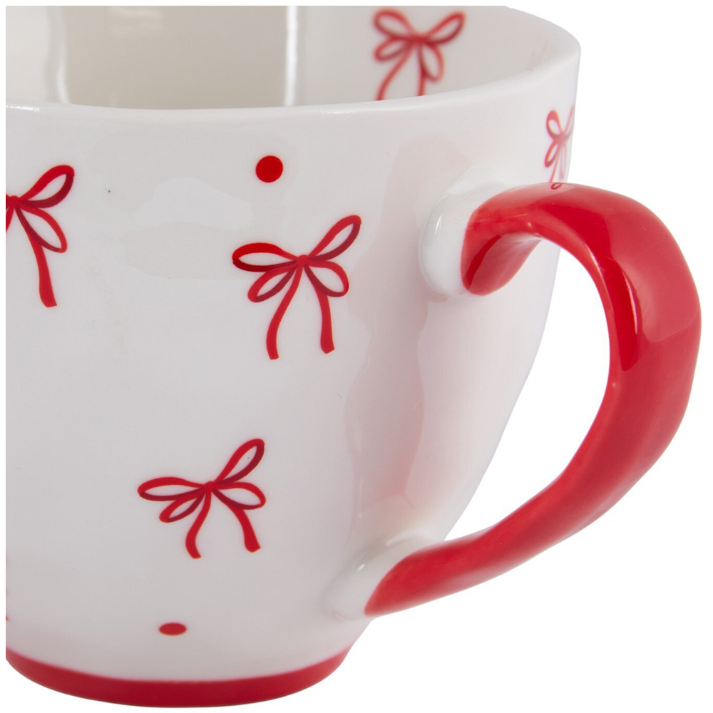 Bow Mug White and Red Image 2