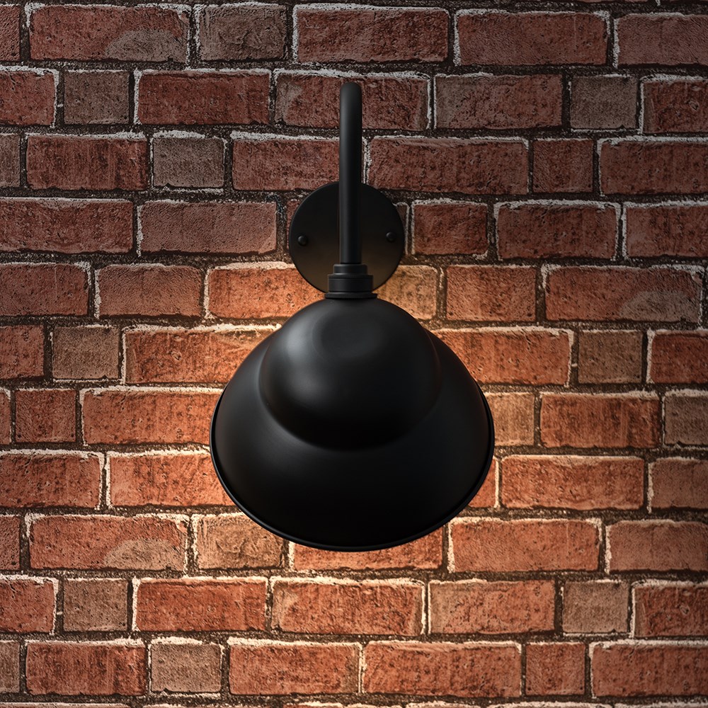 ValueLights Porter Set of 2 Black Warm White Bulb Wall Lantern Image 6