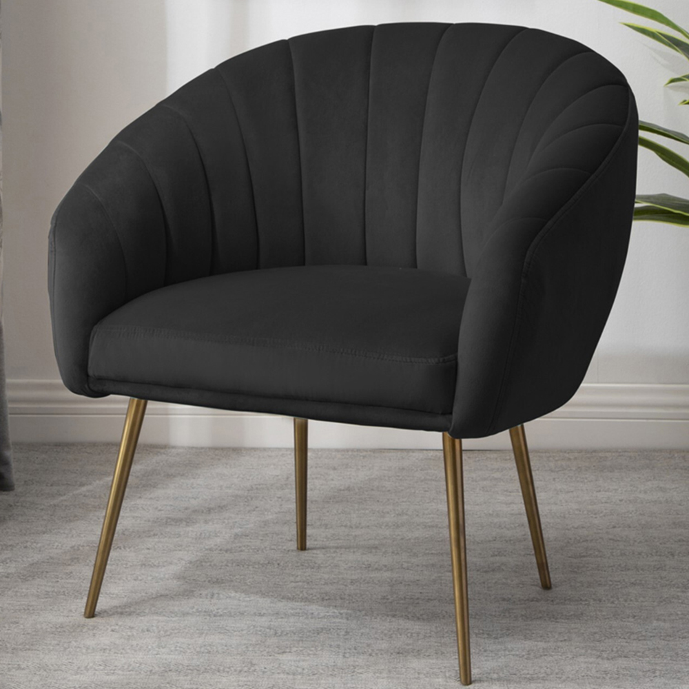 Artemis Home Helena Black Velvet Accent Chair Image 1