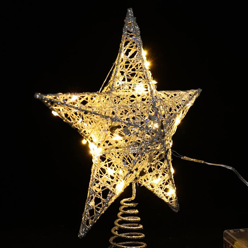 Living and Home Gold Star Christmas Tree Topper Image 5