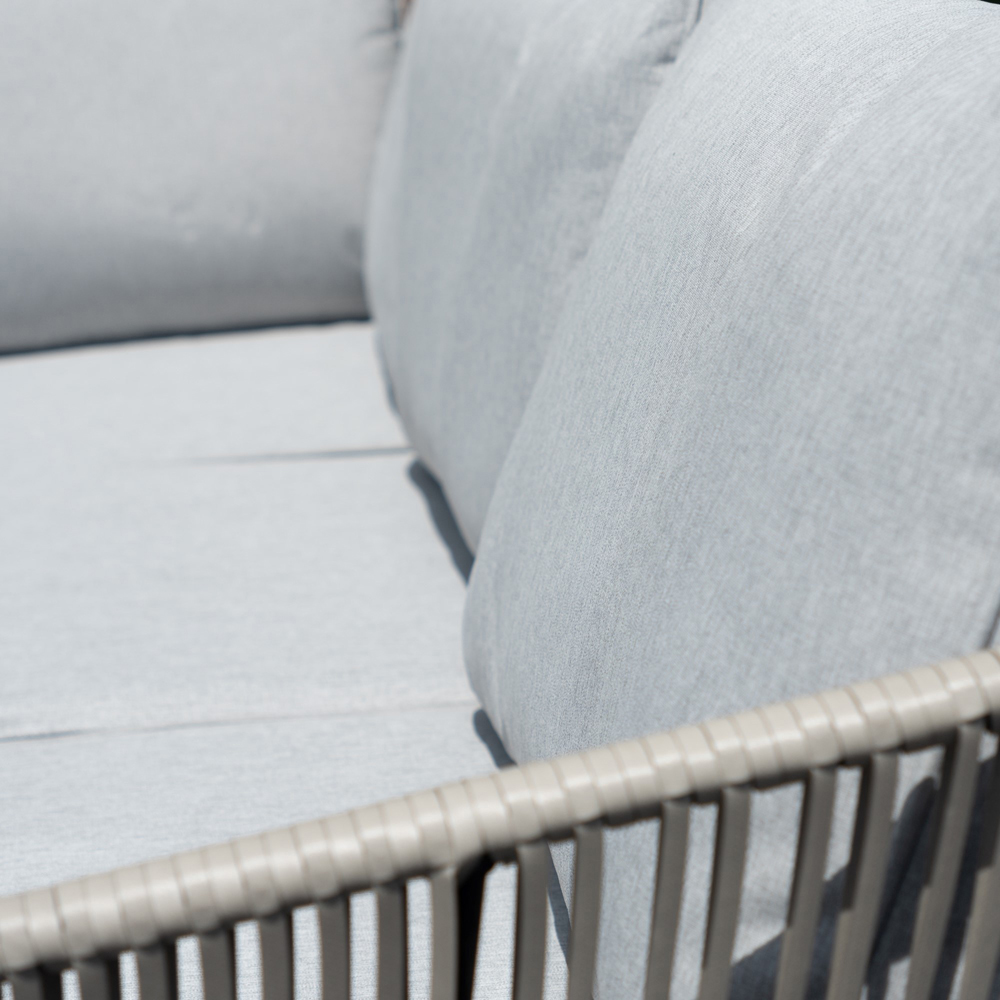 Artemis Home Sartene 6 Seater Light Grey and Black Garden Corner Lounge Set Image 3