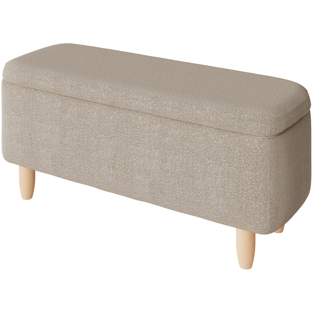 GFW Florence Boucle Natural Stone Brown Ottoman Image 3