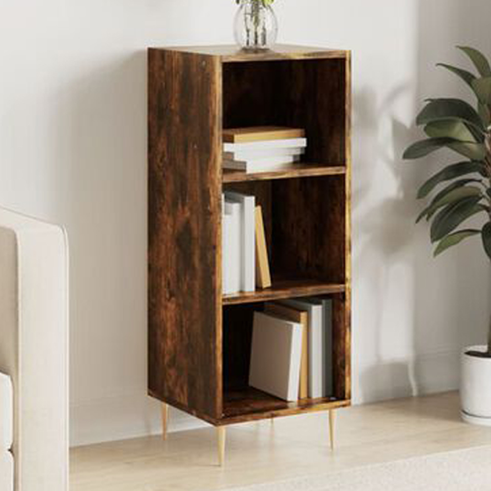 vidaXL 3 Shelf Smoked Oak Sideboard Image 1