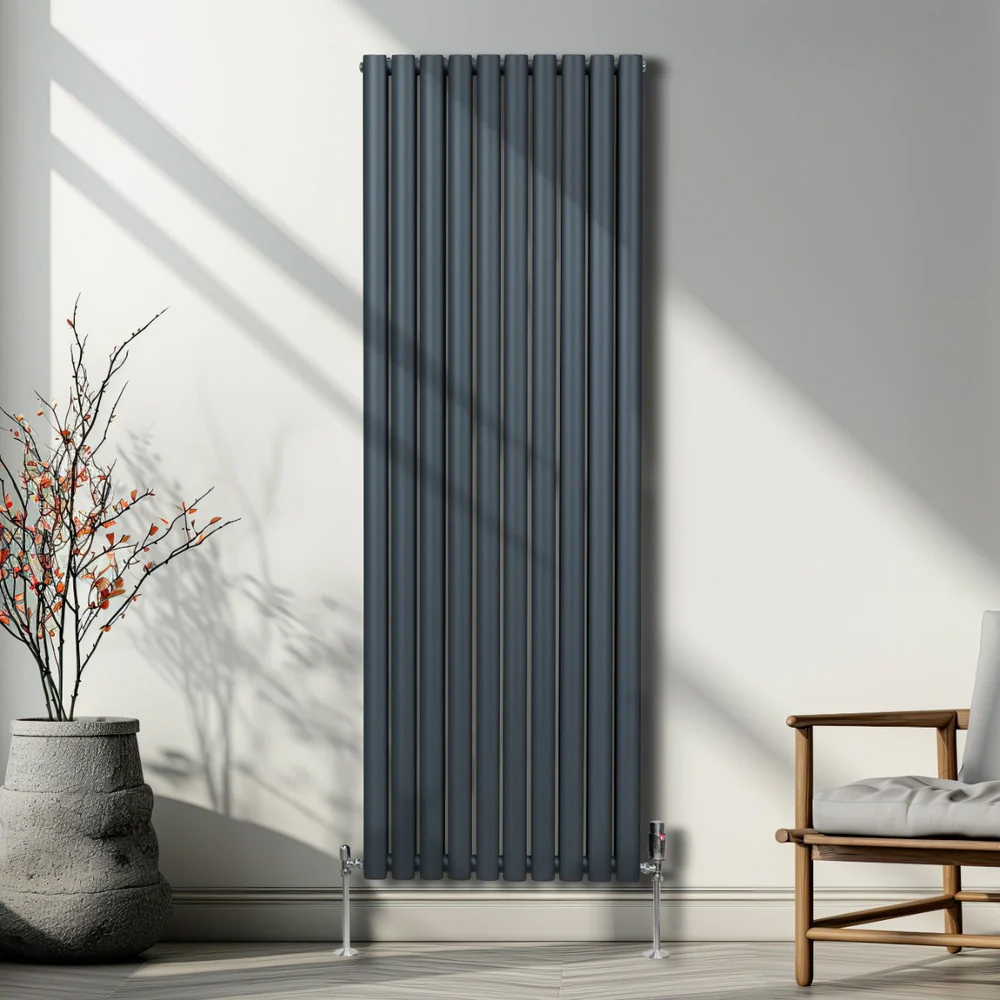 Monster Shop 8026BTU Anthracite Grey Oval Column Radiator 1800 x 600mm Image 2