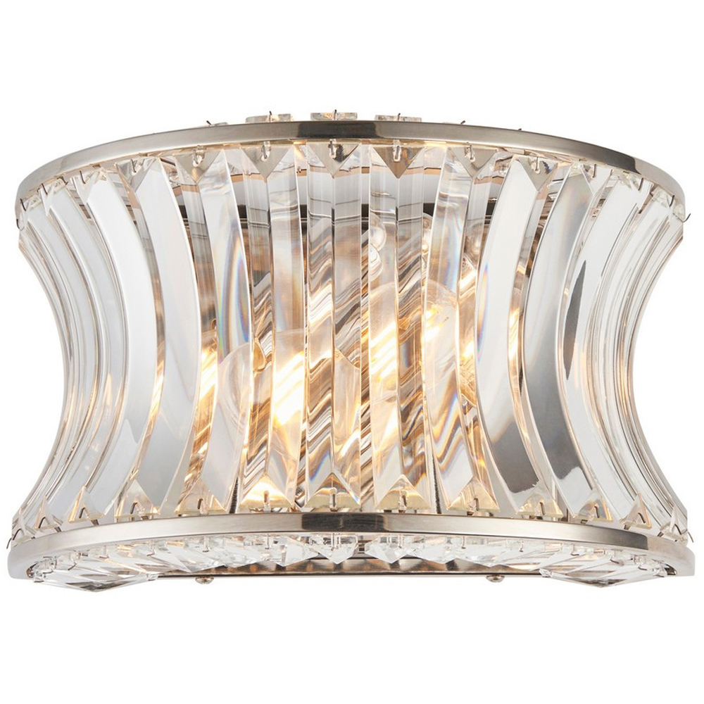 Merano Vittoria Crystal and Clear Glass Bright Nickel Plate Wall Lamp Image 3