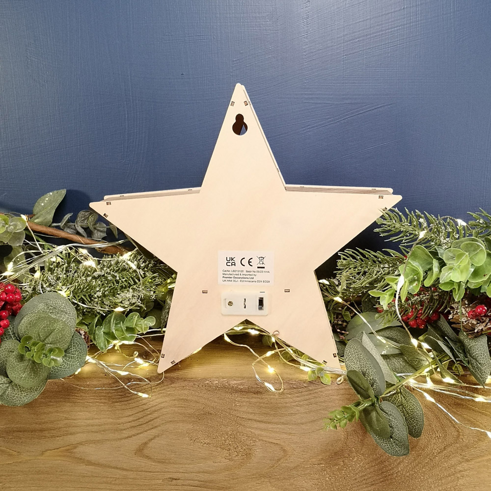 Samuel Alexander Warm White LED Wooden Star Shape Woodland Scene Image 3