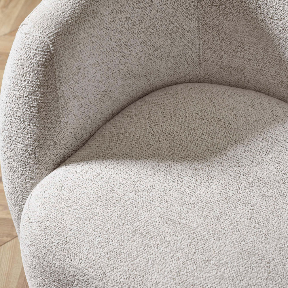 Julian Bowen Bowline Cream Chenille Barrel Design Upholstered Swivel Accent Chair Image 6