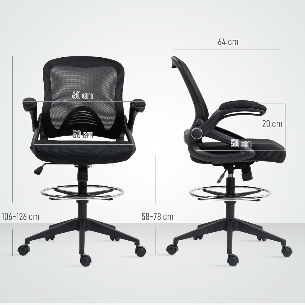 Portland Black Height Adjustable Mesh Swivel Office Chair Image 9