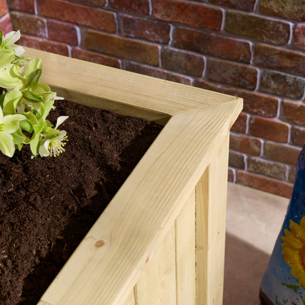 Rowlinson Signature Heritage Natural Wooden Raised Deep Root Garden Trough Planter 80 x 190 x 70cm Image 4