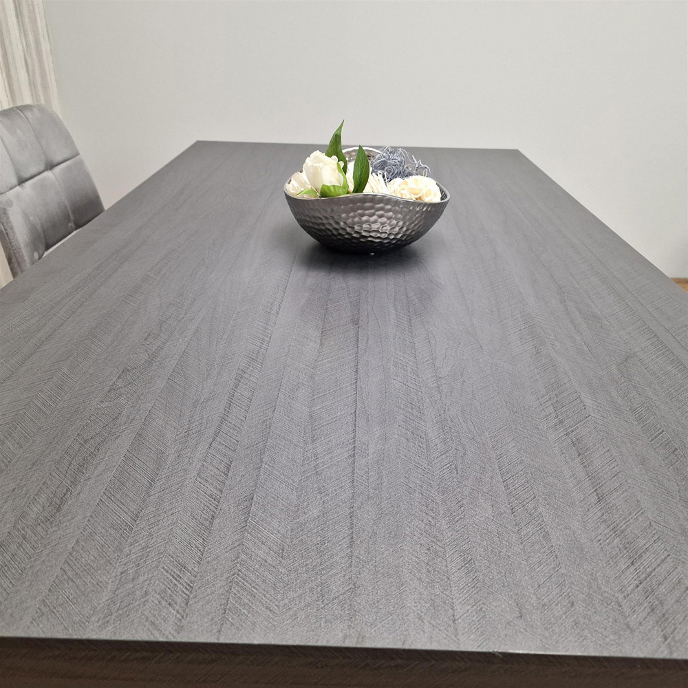 Kosy Koala 4 Seater Velvet Arrow Design Dining Bench Set Grey Image 8