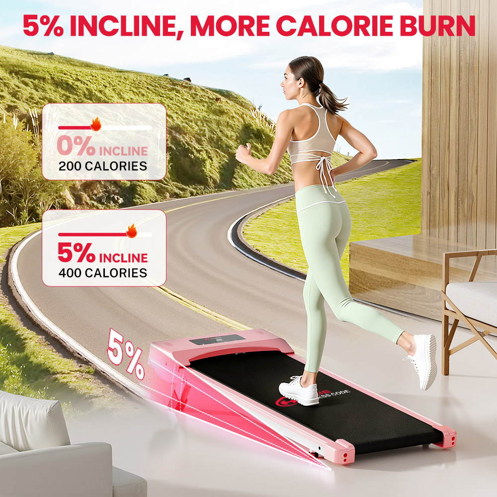 Rattrix Pink Manual Incline Treadmill Image 8