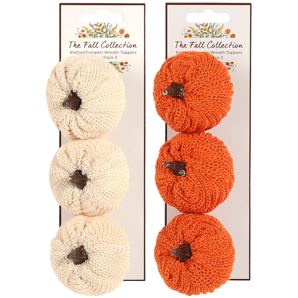 The Fall Collection Knitted Pumpkin Wreath Toppers Image 1