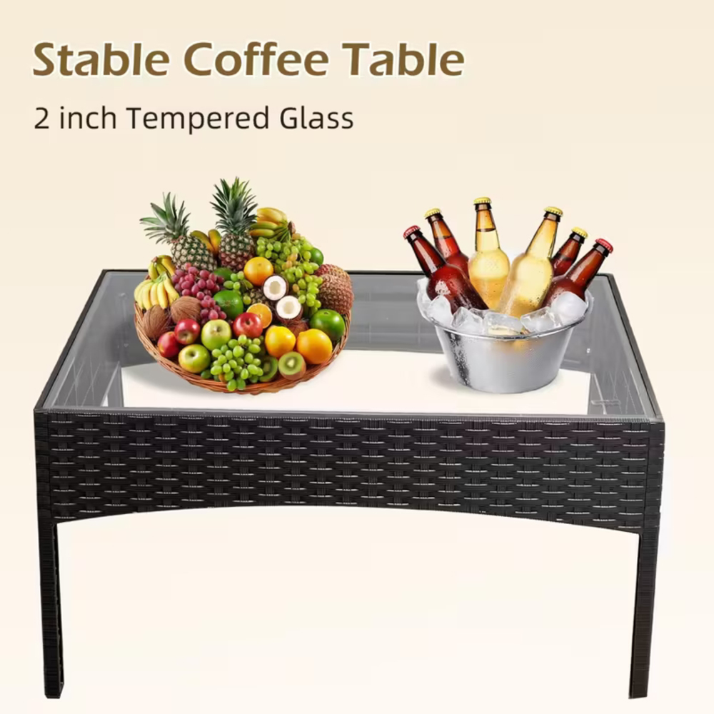 Alivio 4 Seater Black Rattan Garden Lounge Set Image 6