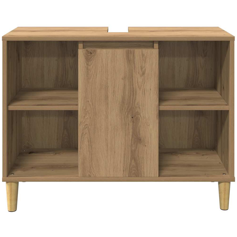 vidaXL Single Door 4 Open Shelf Artisan Oak Bathroom Sink Cabinet Image 4