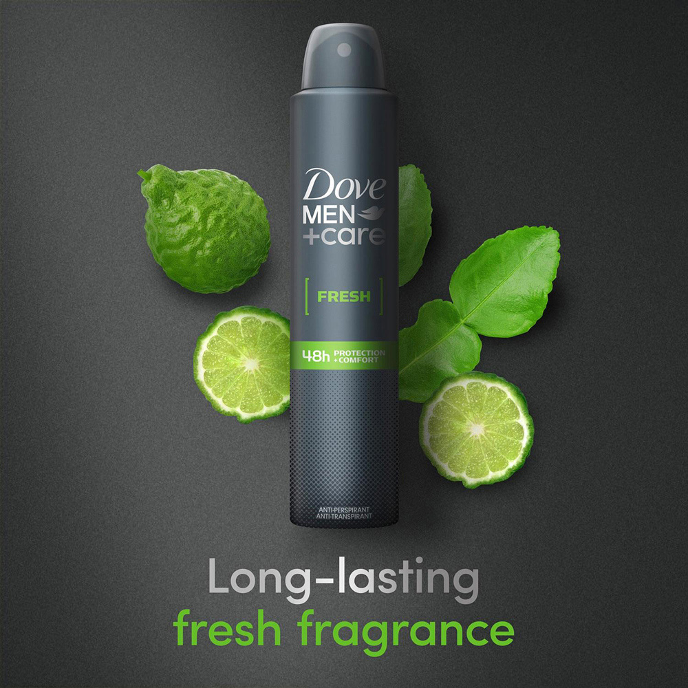 Dove Men+ Care Fresh Spray for Protection Anti-Perspirant Deo 200ml 12 Pack Image 5