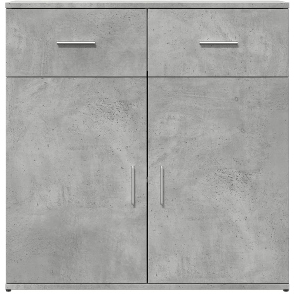 vidaXL 2 Door 2 Drawer Concrete Grey Wooden Sideboard Image 4