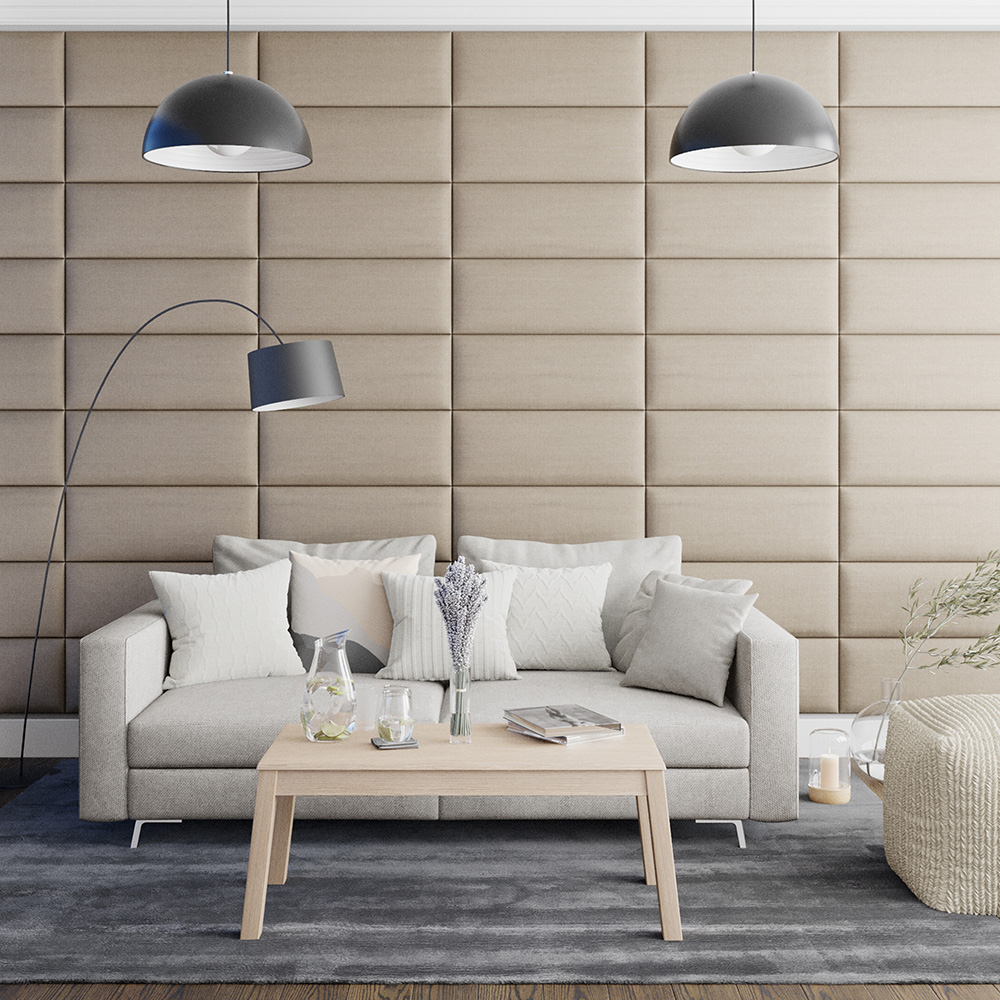 Aspire EasyMount Natural Eire Linen Upholstered Wall Mounted Headboard Panels 8 Pack Image 3
