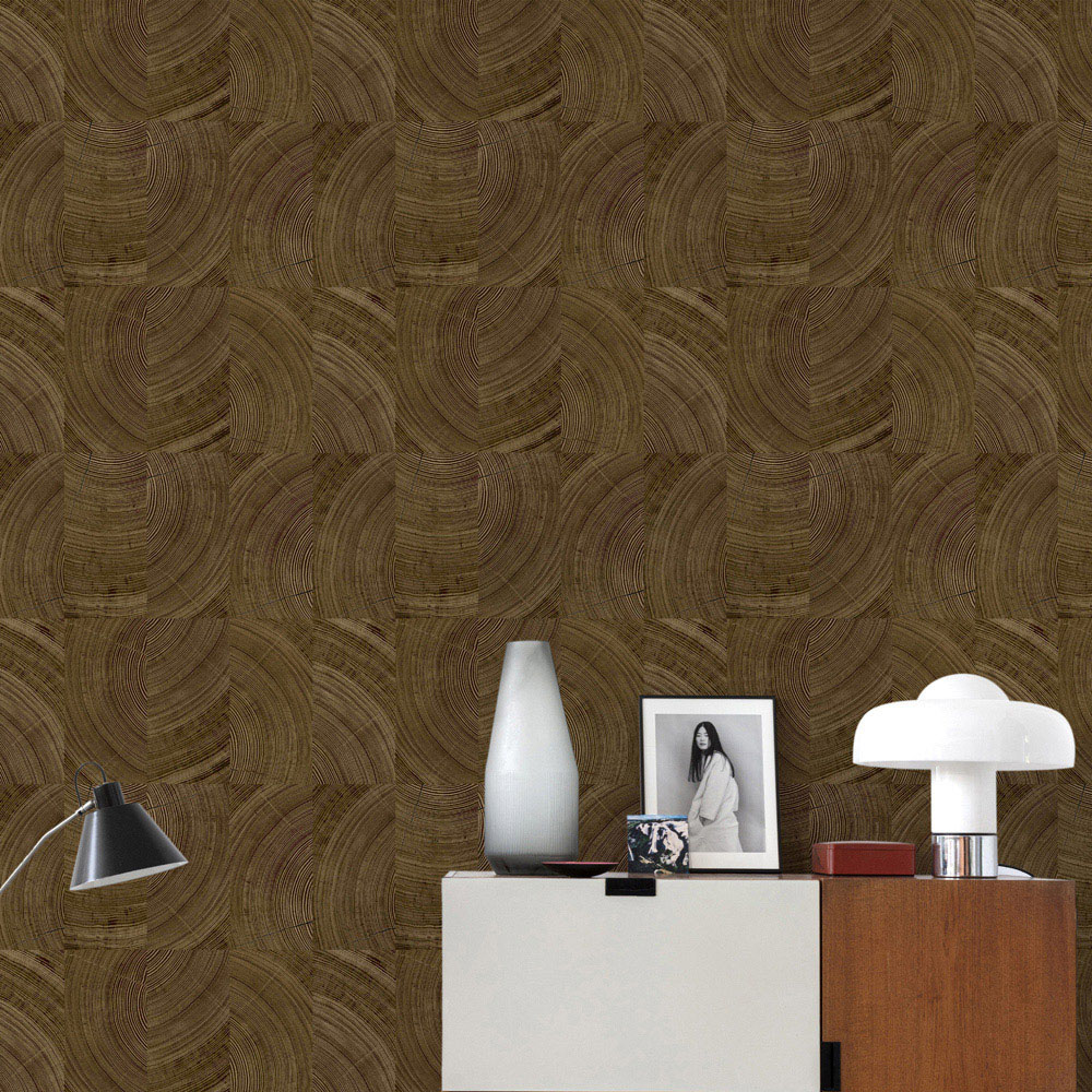 Grandeco Cambara Wood Dark Wallpaper Image 2