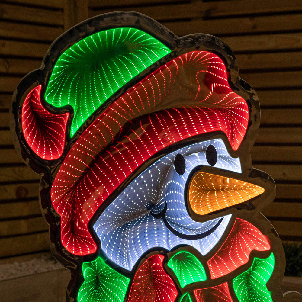 Samuel Alexander Multicolour Infinity LED Light Up Snowman Christmas Decoration Image 4
