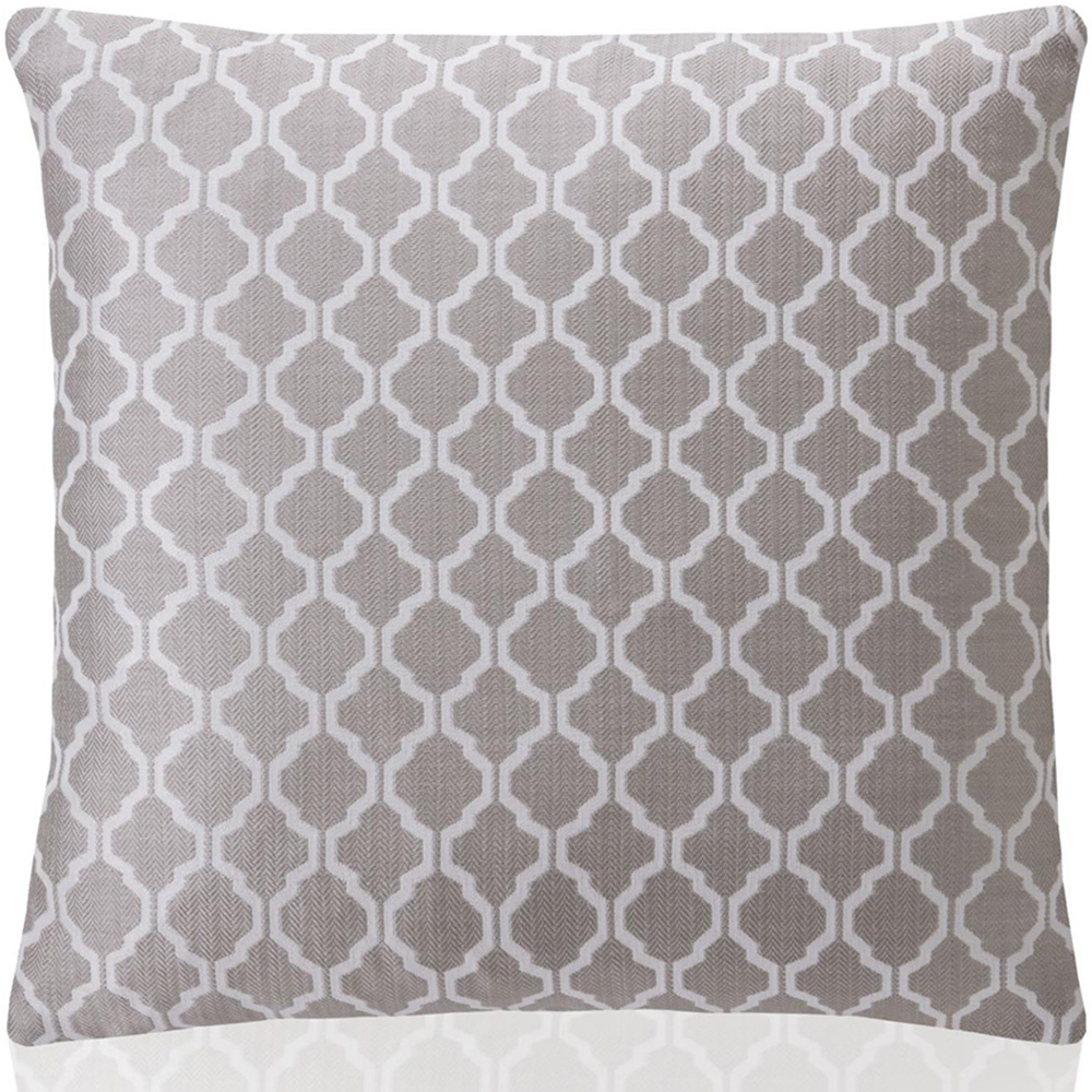 Alan Symonds Latte Jacquard Weave Geometric Cushion with Polyester Filled Pad 45 x 45cm 4 Pack Image 2
